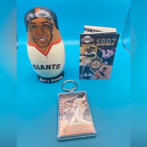BARRY BONDS SGA Lot Babooshka Russian Nesting Doll Keychain Schedule SF Giants